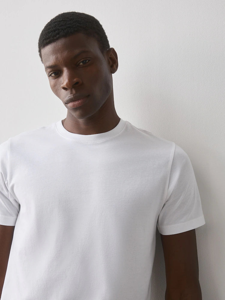 White - Slim Fit - Essential Cotton Crew Neck T-Shirt