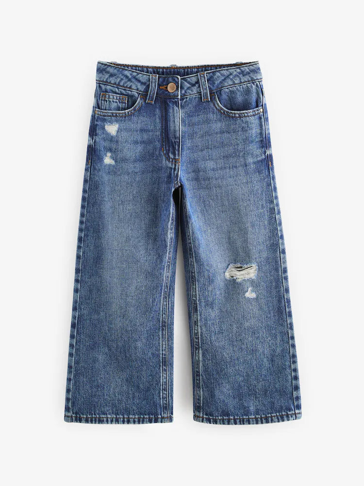 Dark wash wide-leg jeans (3–16 years)