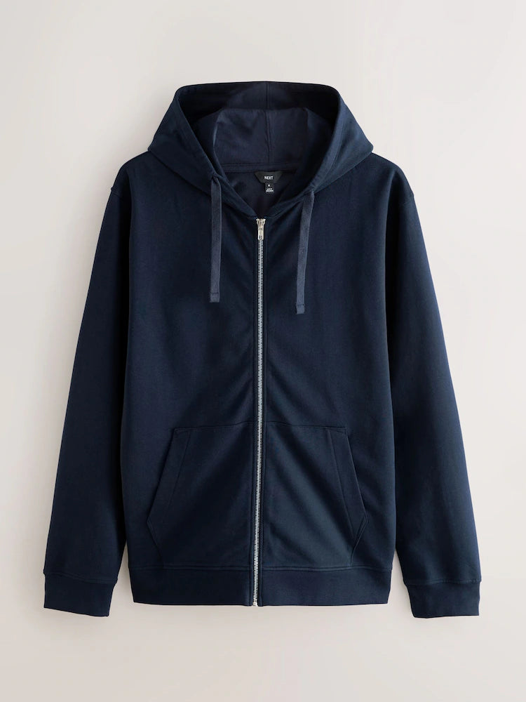 Navy blue/blue - Loopback hoodie with zipper