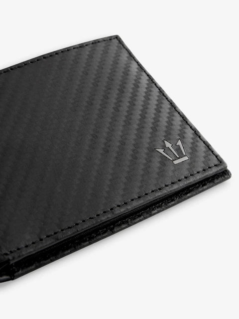 Black - Two-tone jacquard leather wallet