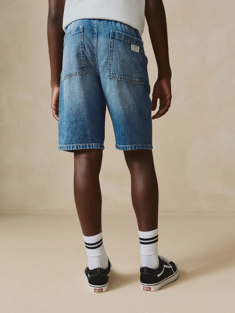 Medium Blue Denim Bermuda Pull-On Shorts (3-16 yrs)