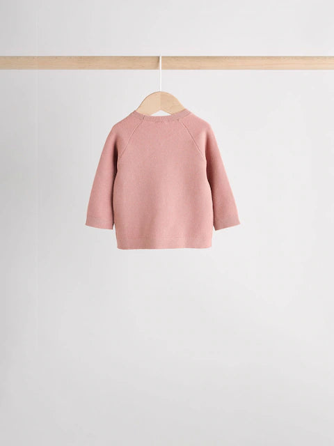 Pink - Baby 2-piece set with knitted sweater and leggings