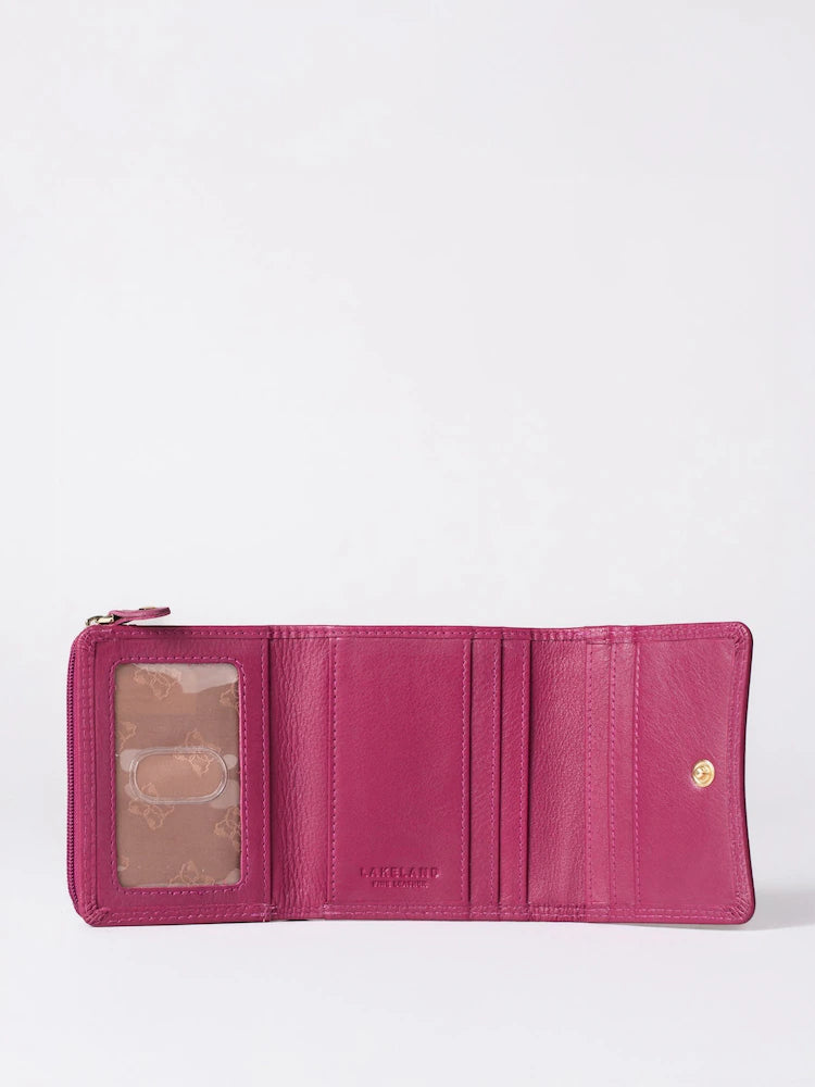 Preiselbeere - Lakeland Leather Kleiner Ledergeldbeutel mit Umschlagverschluss