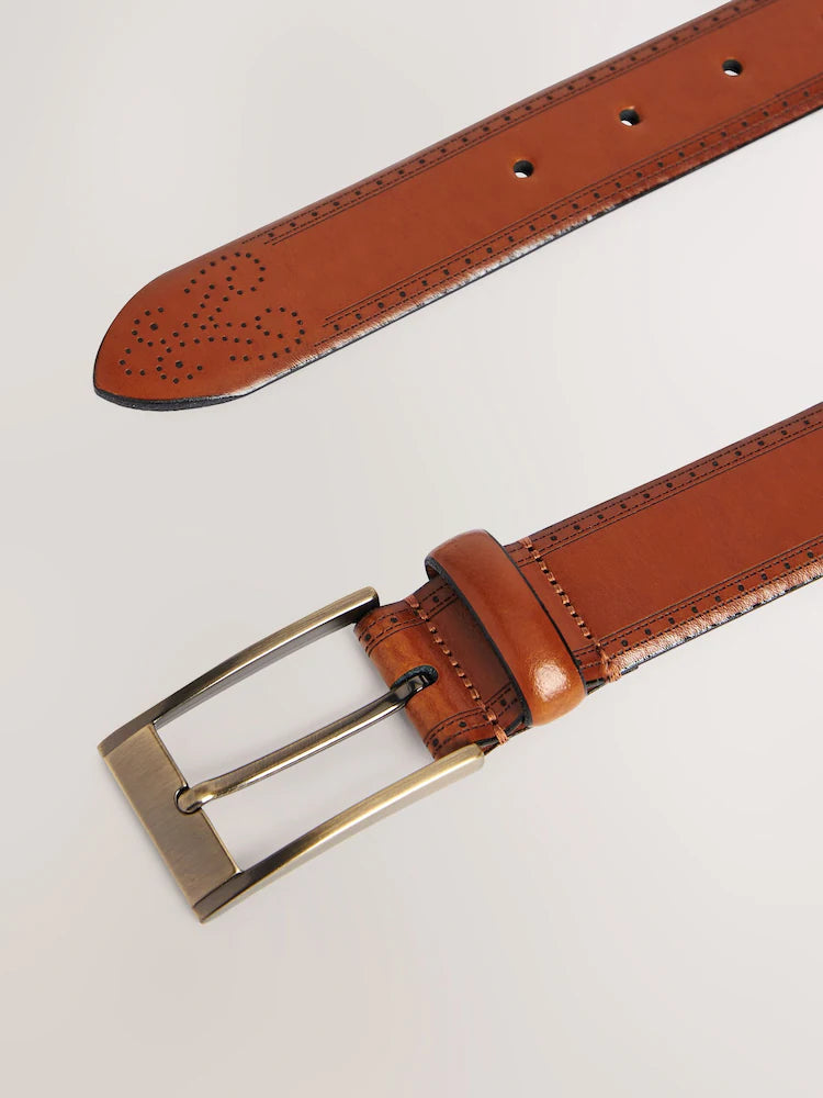 Light brown - Signature leather belt in the Budapest style, made in Italy