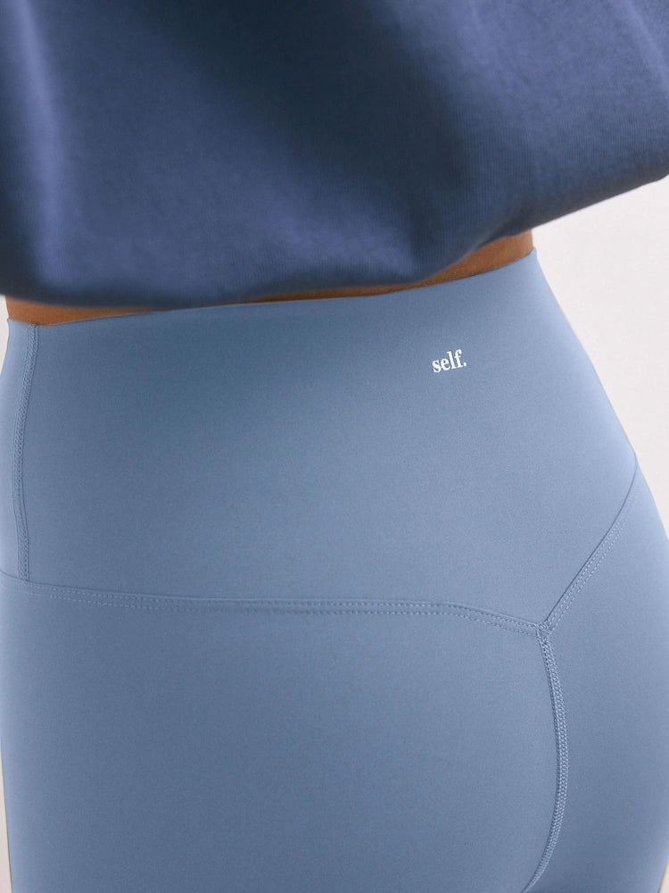 Blau - self. Leggings mit hohem Bund