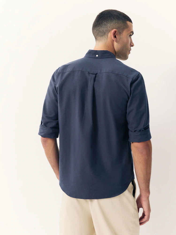 Navy blue/blue - Regular fit - Long-sleeved Oxford shirt