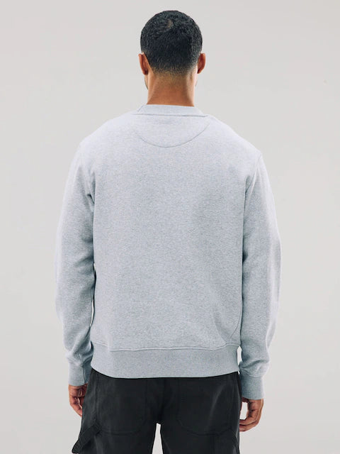 Grey - Regular fit - Heavyweight crew neck sweatshirt with high cotton content