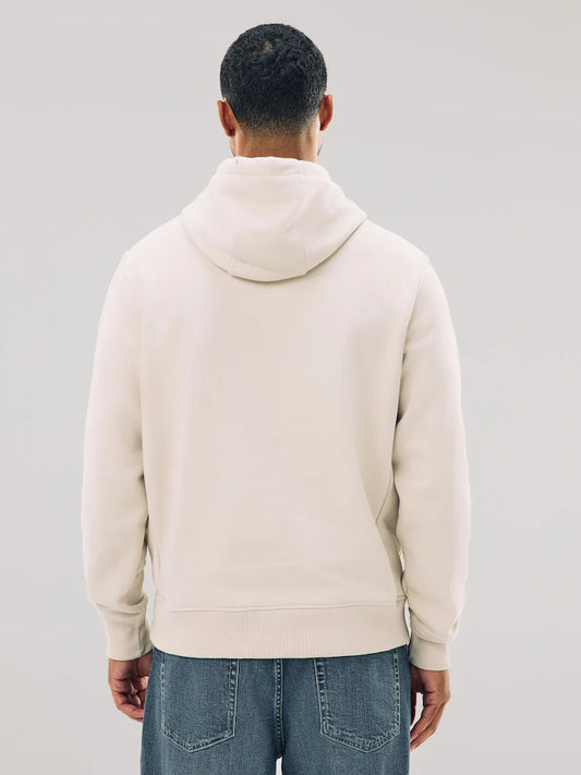 Ecru, White - Regular Fit - Hoodie made from heavy cotton jersey