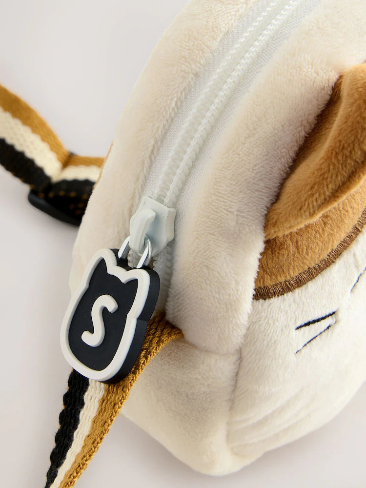 Brown/Cream - Squishmallow Cat Shoulder Bag