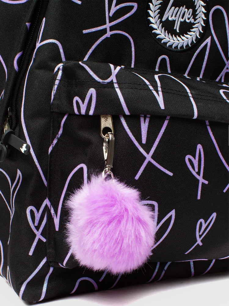Hype. Glitter Scribble Hearts Iconic Backpack
