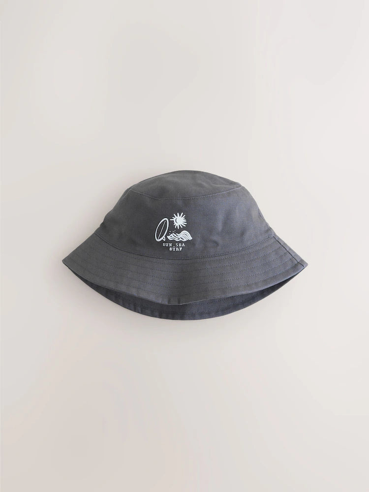 Black/tan with palm tree motif - 2-pack fisherman's hats