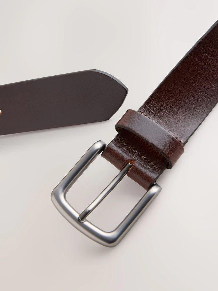 Chocolate brown - Casual leather belt