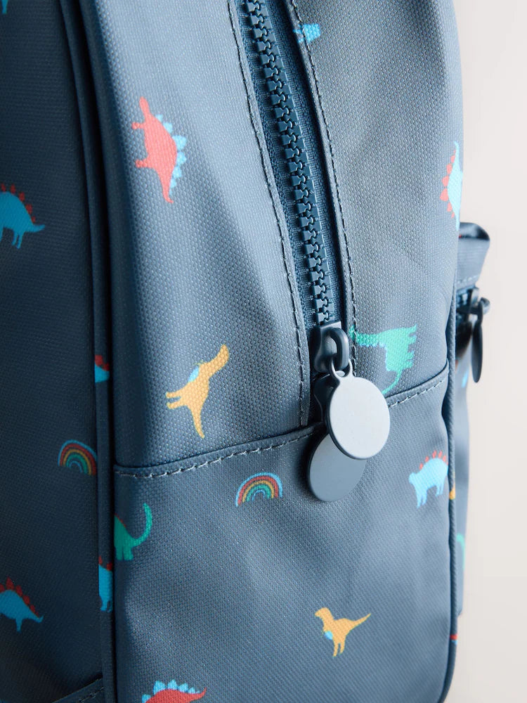 Navy blue dinosaurs with all-over print - backpacks