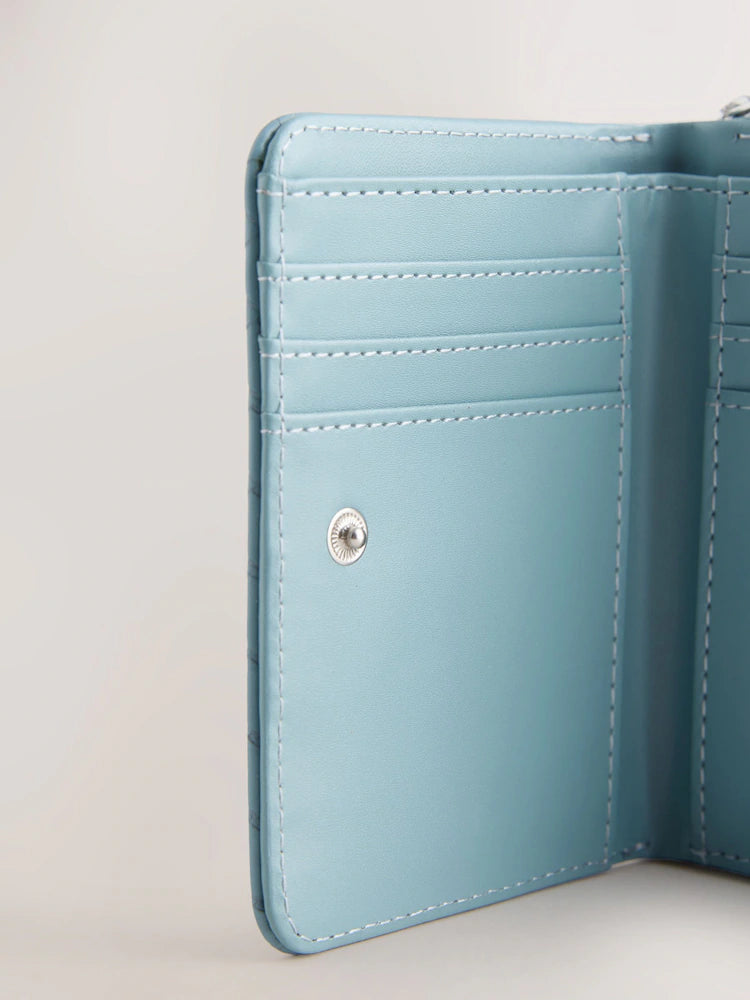 Blue - Midi wallet in woven look