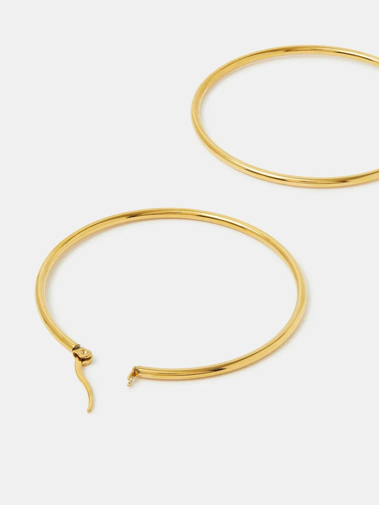 Accessorize Large Stainless Steel Hoop Earrings