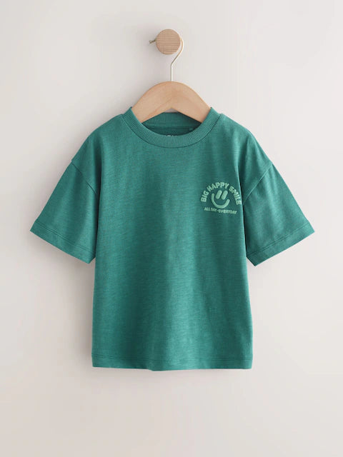Green/Anthracite/Stone/Pink/Brown - Small short-sleeved graphic T-shirts in a pack of 5