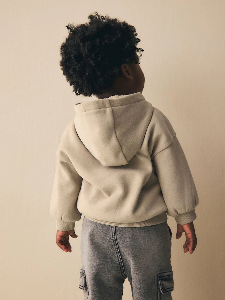 Stone-colored/natural - hooded jacket (3 months–7 years)