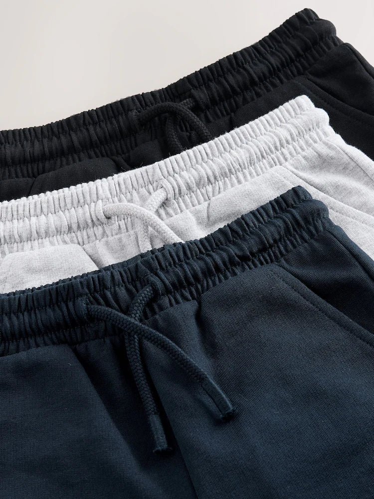 Black/Grey/Navy Jersey Shorts 3 Pack (3mths-7yrs)