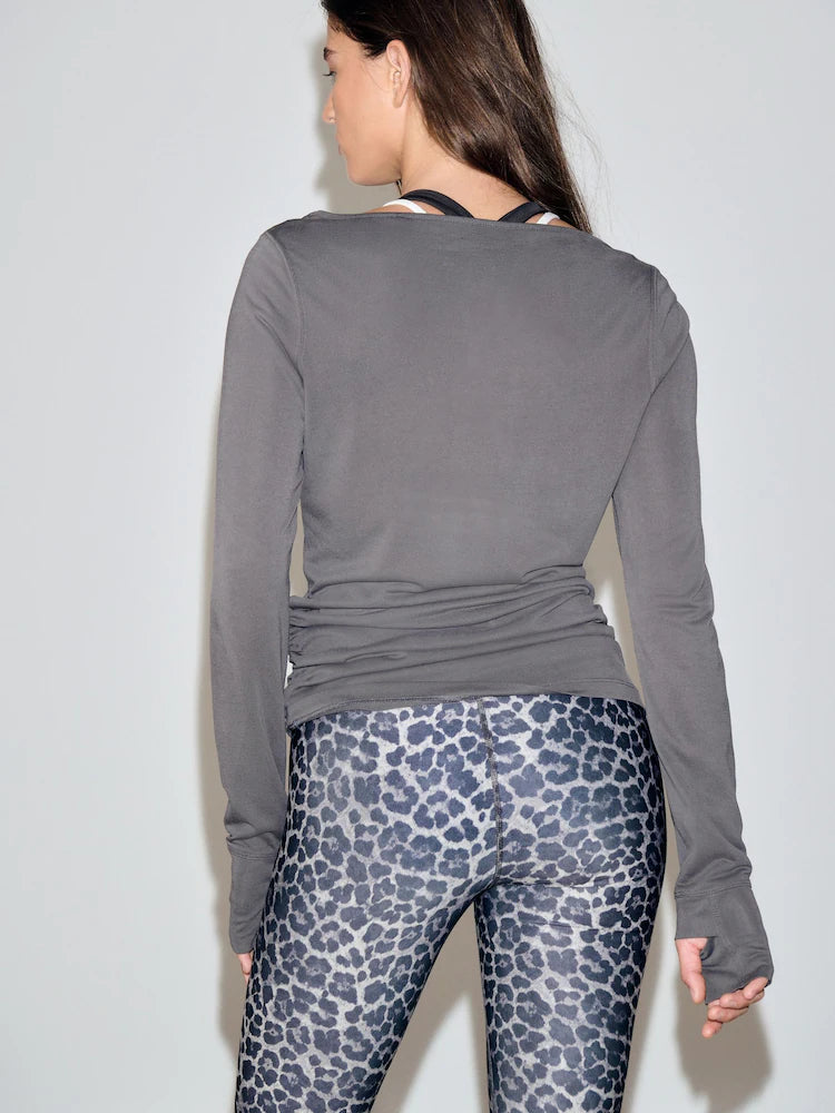 Grau/Animal-Print - Active Power Sport-Leggings