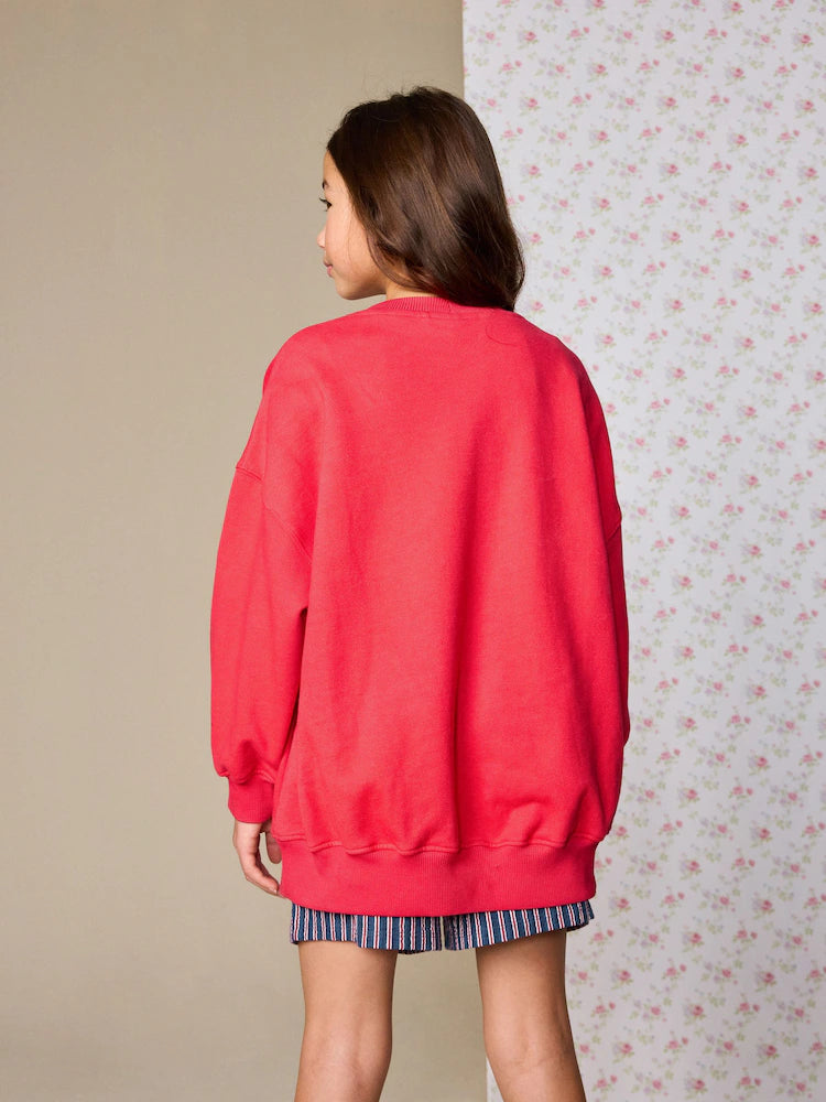 Rote Stickerei - Sweatshirt (3–16 J.)