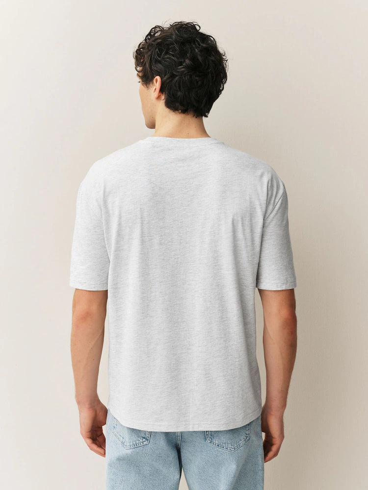 Light grey melange - Comfortable fit - Essential crew neck T-shirt made of cotton