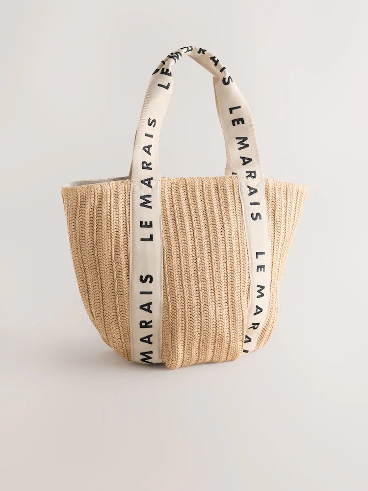 Natural Le Marais - Shoulder bag in raffia look