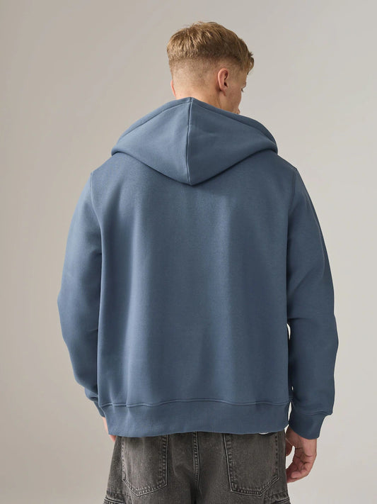 Petrolblau - Hoodie mit durchgehendem Reißverschluss