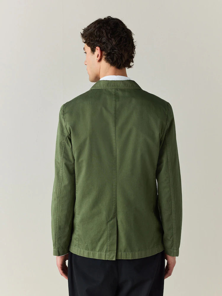 Green - piece-dyed blazer with linen