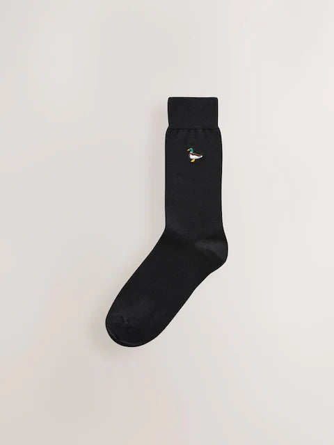 Black/Forest - Socks with original embroidery, 8-pack