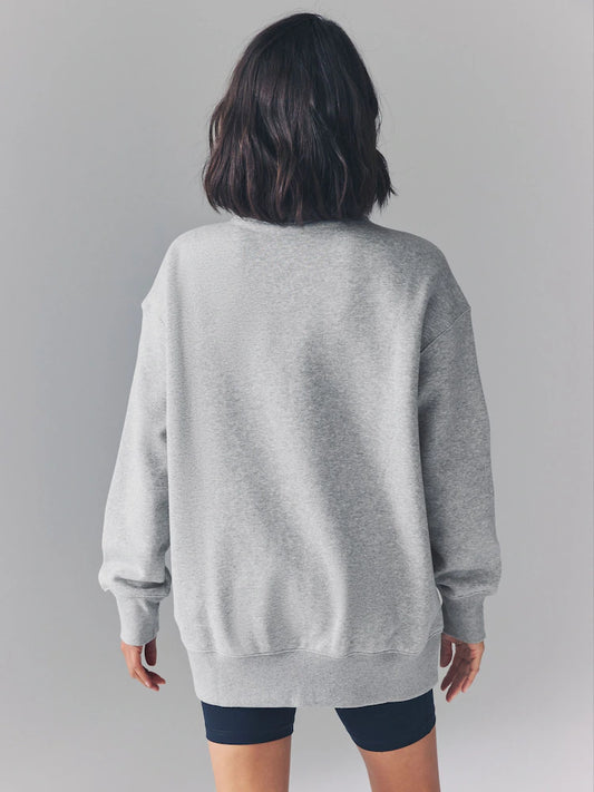 Dunkelgrau meliert - Nike Oversize-Sweatshirt mit kleinem Swoosh-Logo