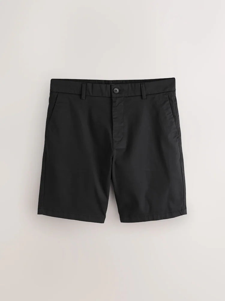 Black - Straight fit - Stretch chino shorts