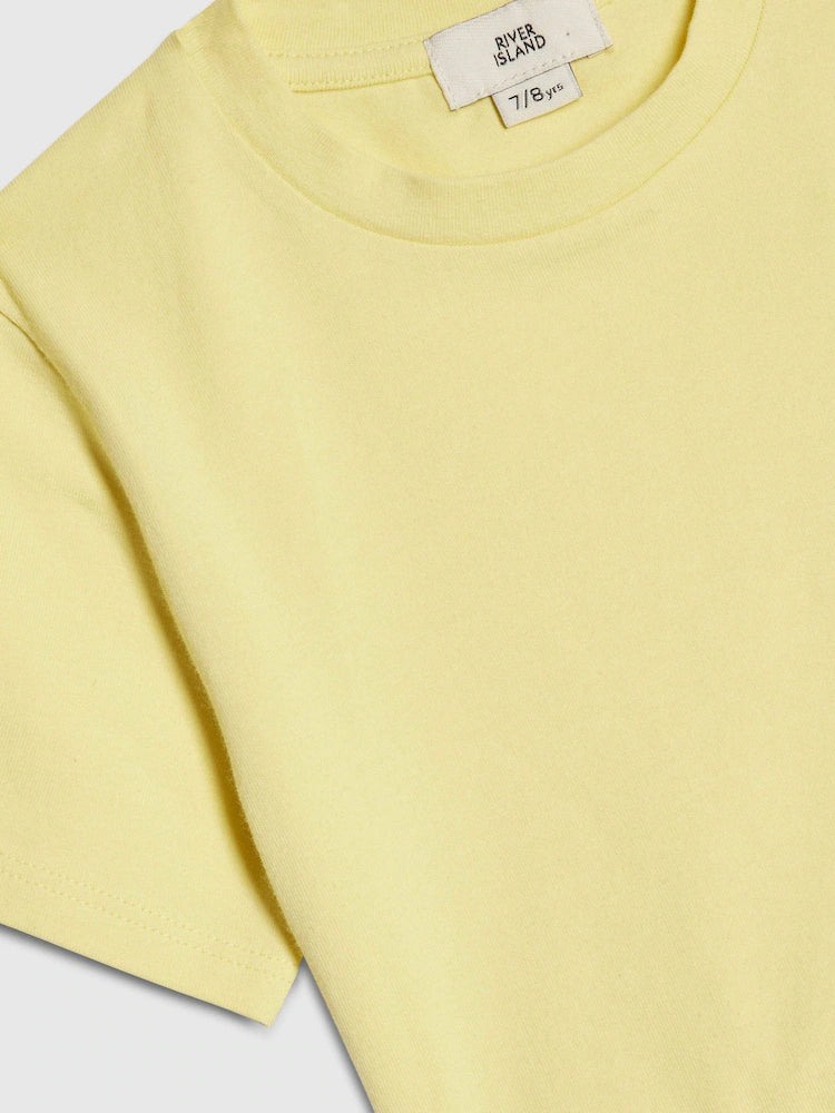 Yellow - River Island Logo T-Shirt & Skort Set