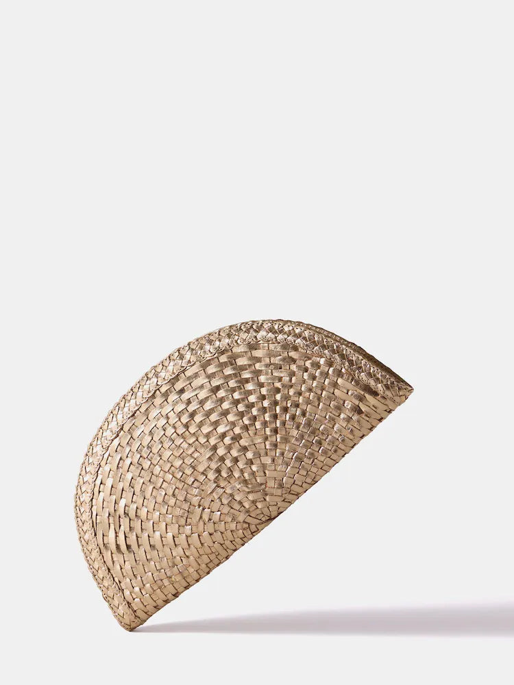 Gold - Mint Velvet Bea Leather Woven Purses