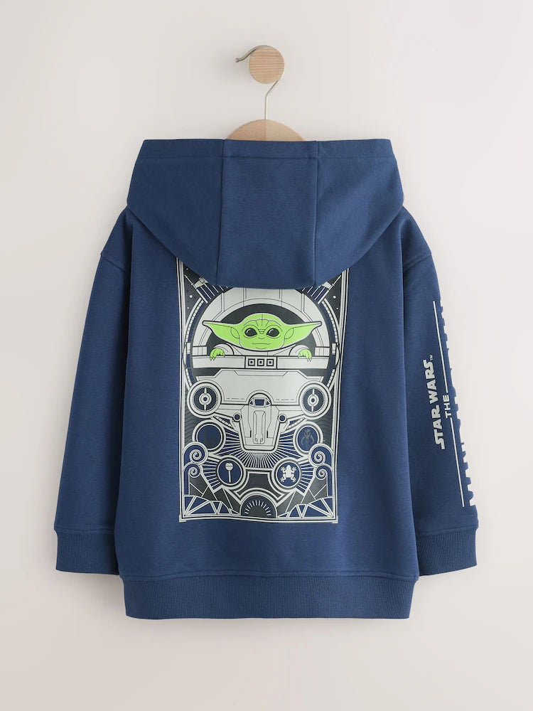 Navy Mandalorian Zip Through Hoodie (3-16yrs)