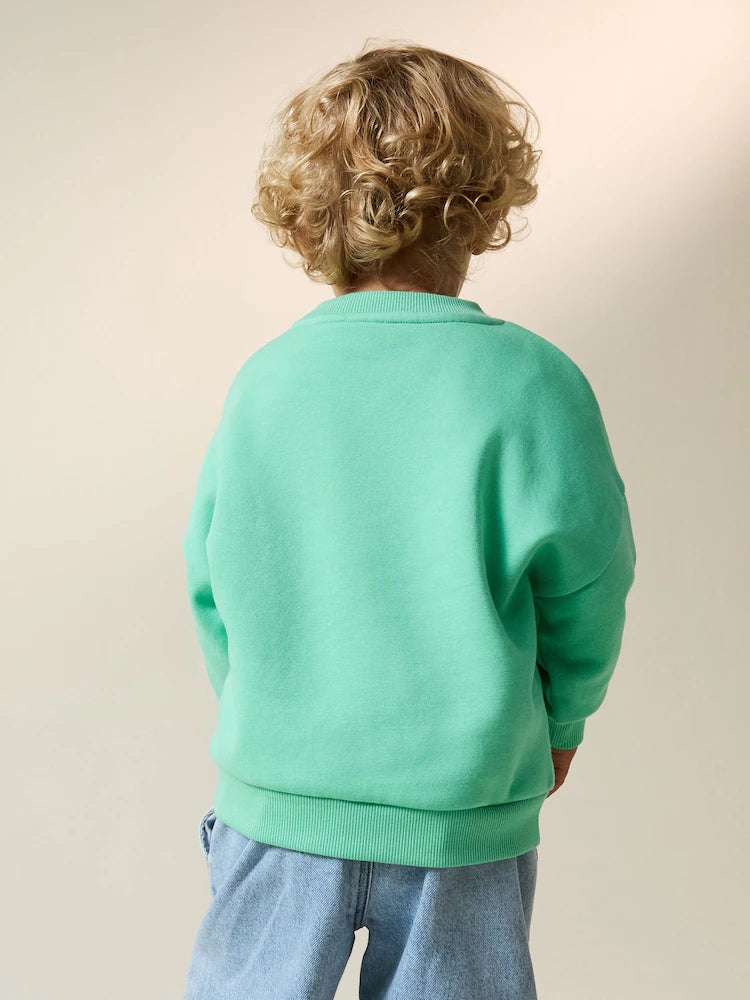 Grün Palme - Sweatshirt mit Rundhalsausschnitt (3 M.–7 J.)