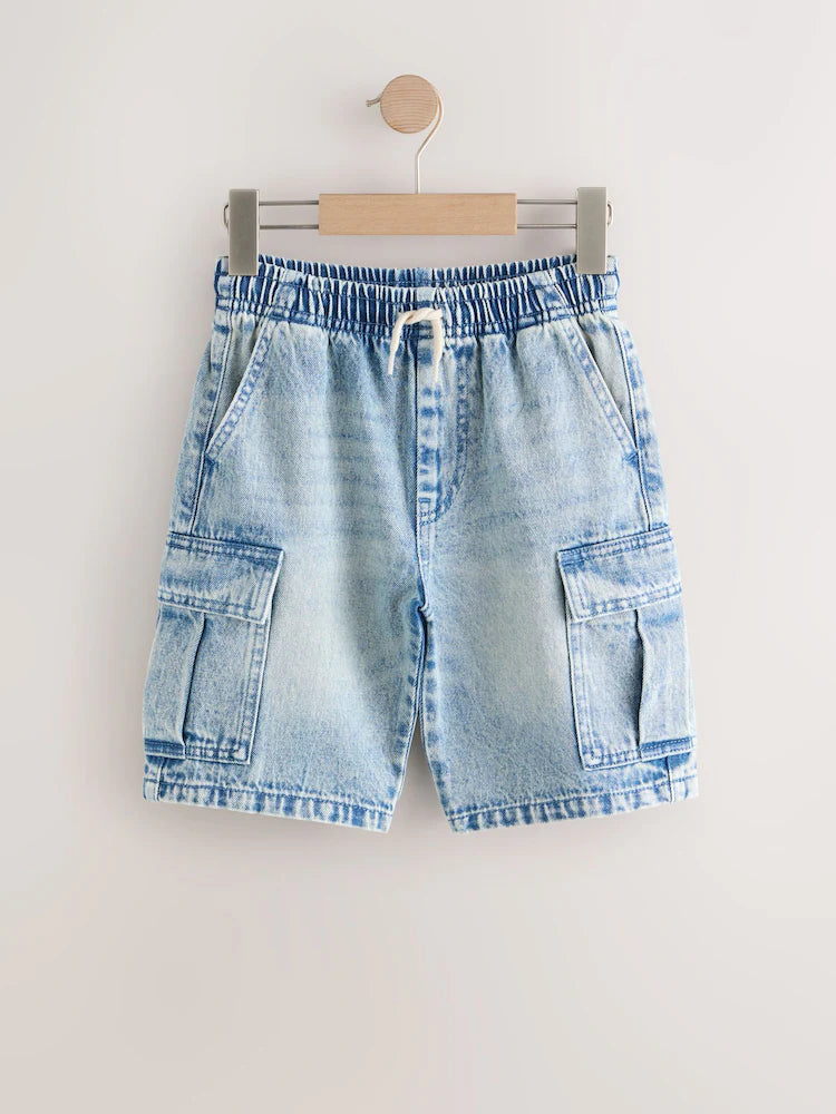 Vintage Denim Blue Cargo Shorts (3-16yrs)