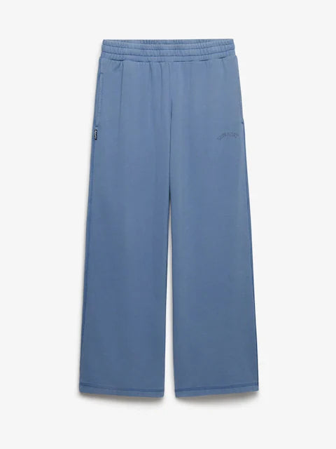 Blau - Superdry Essential Logo Jogginghosen mit weitem Bein