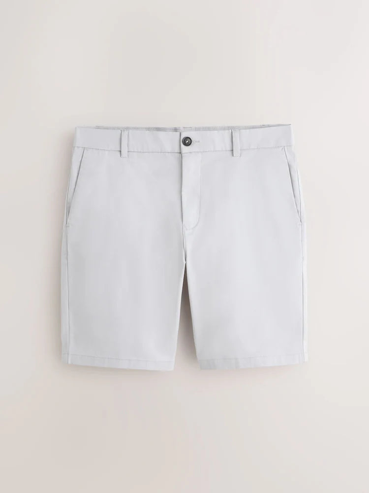 Light grey - Slim fit - Stretch chino shorts