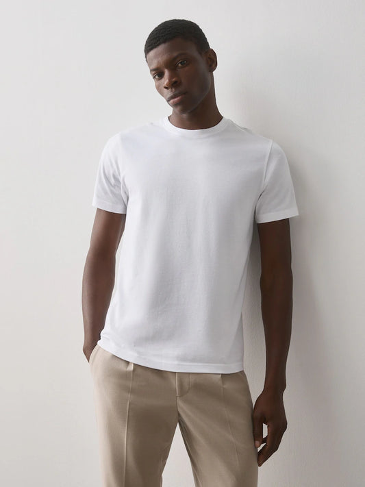 White - Slim Fit - Essential Cotton Crew Neck T-Shirt