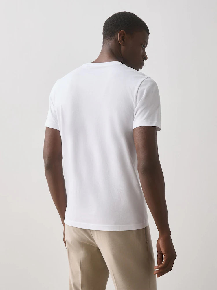 White - Slim Fit - Essential Cotton Crew Neck T-Shirt
