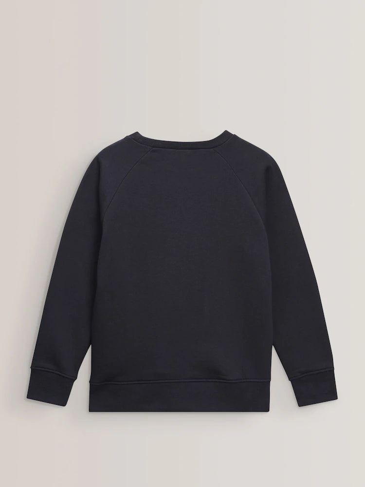 Navy blue/blue - School jumper with round neck (3-16 years)