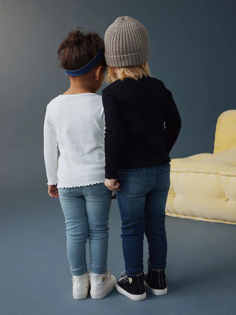 Medium blue/light blue/denim jeggings with elastic waistband