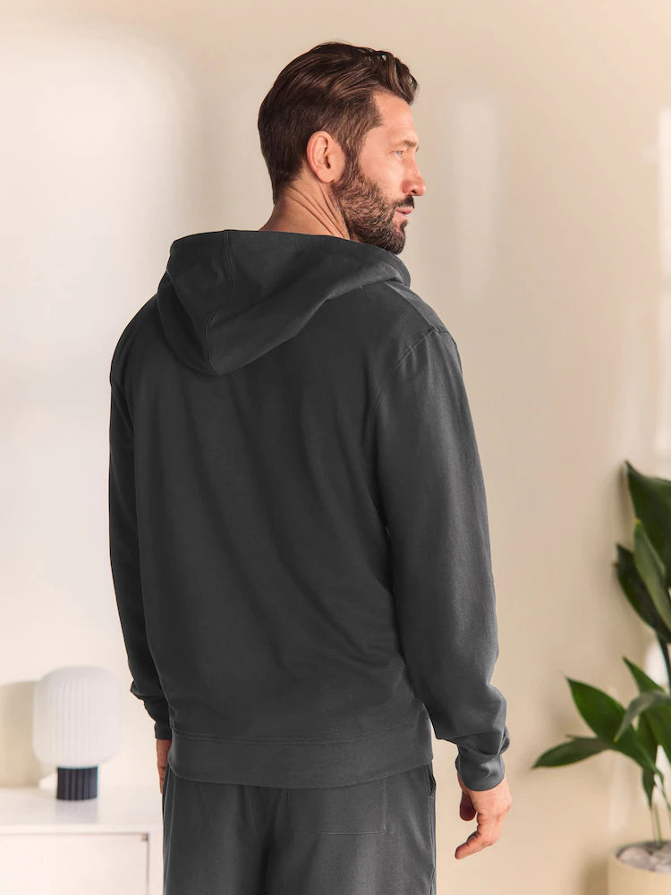 Slate grey - Loopback hoodie with zipper