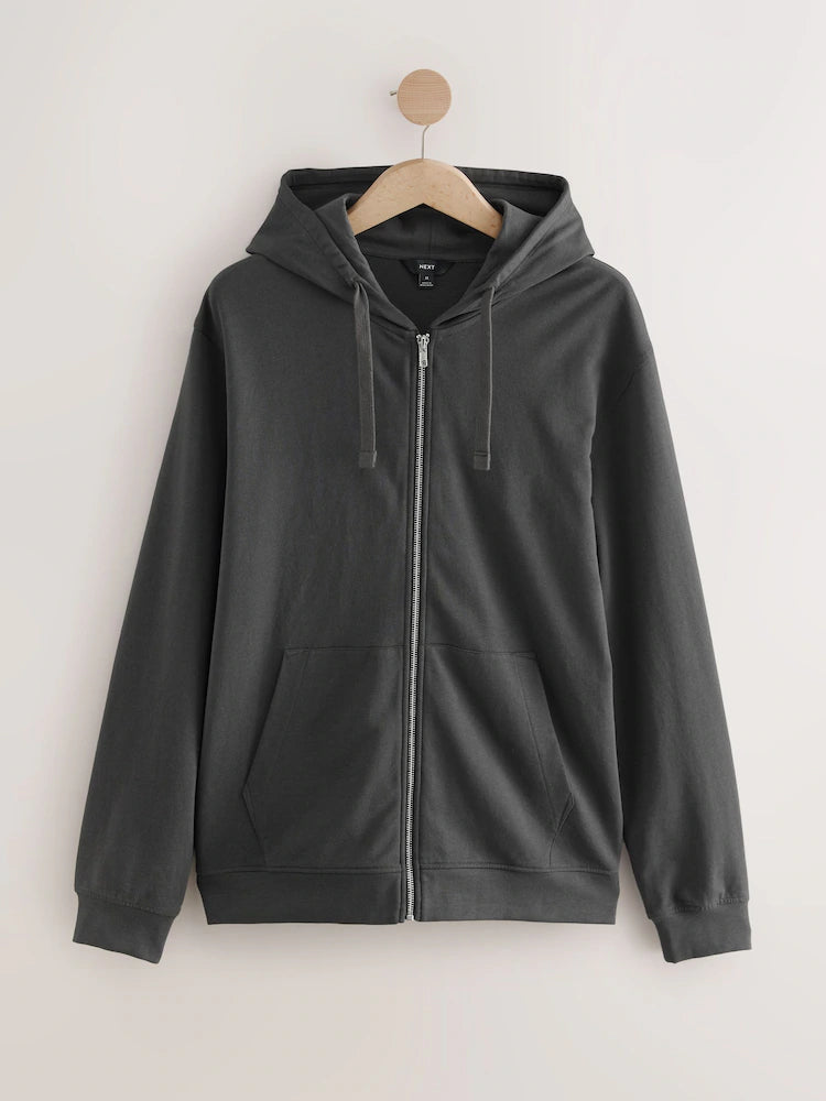 Slate grey - Loopback hoodie with zipper