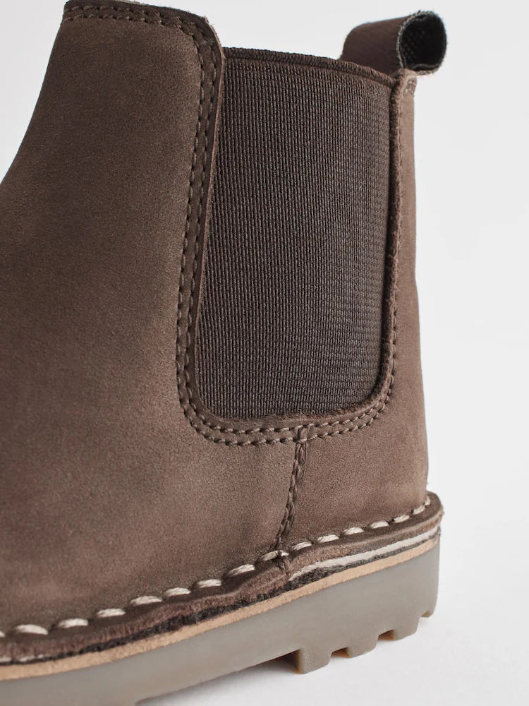 Chocolate brown - Warmly lined leather Chelsea boots