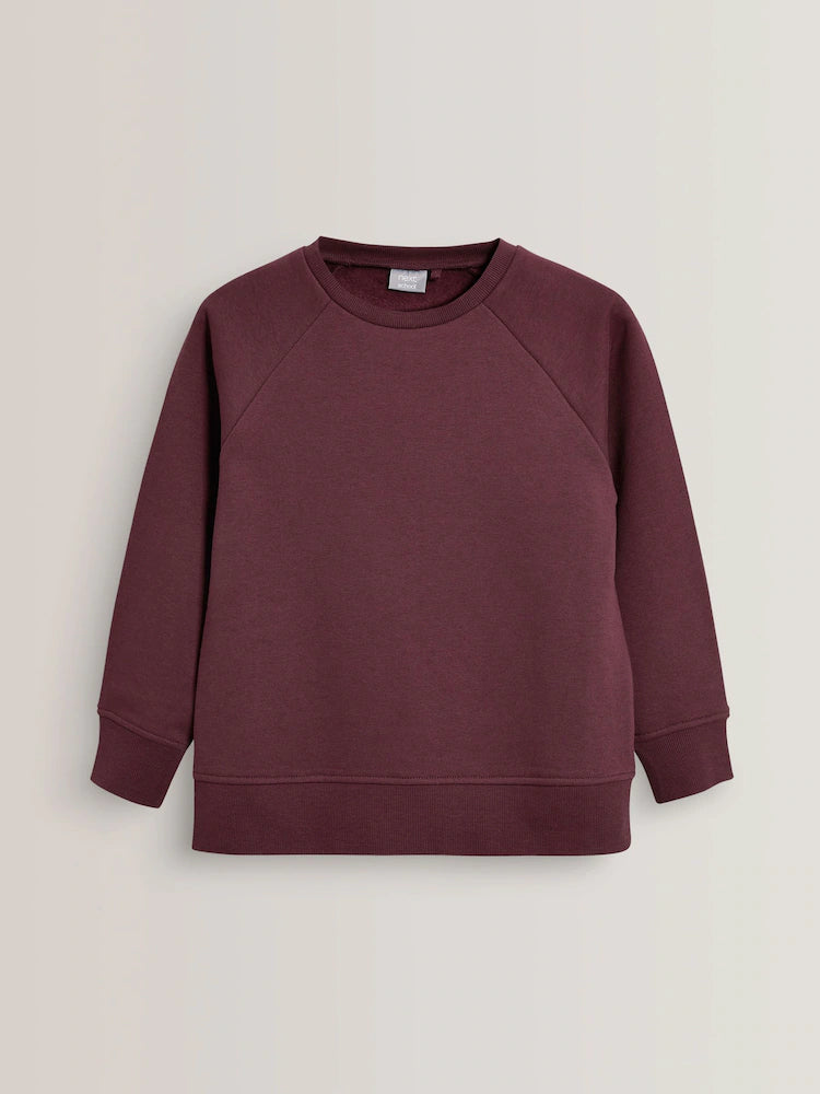 Burgunderrot - Schulpullover mit Rundhalsausschnitt (3–16Jahre)