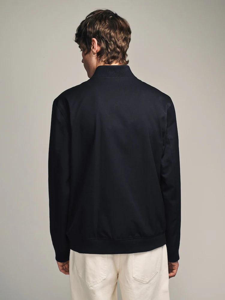 Blue & Navy Blue - Solid Color - Stylish Bomber Jacket