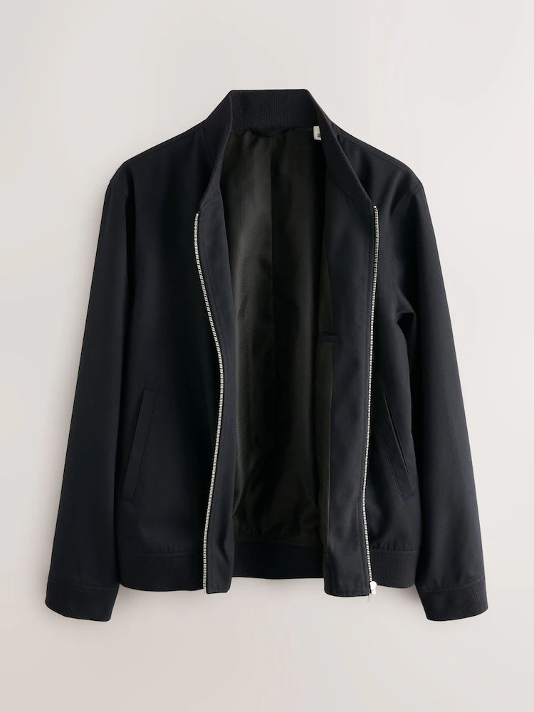 Blue & Navy Blue - Solid Color - Stylish Bomber Jacket