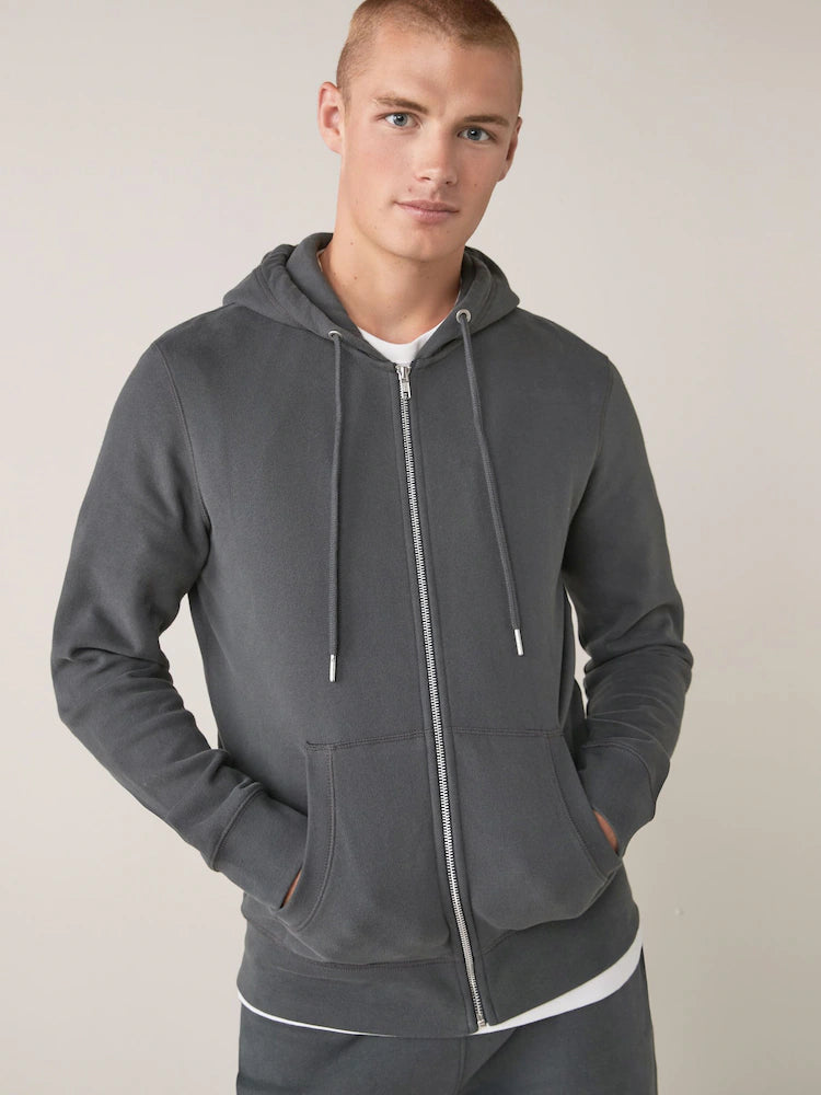 Anthracite grey - zip-up jacket - hoodie