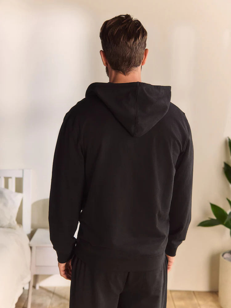 Black - Loopback hoodie with zipper